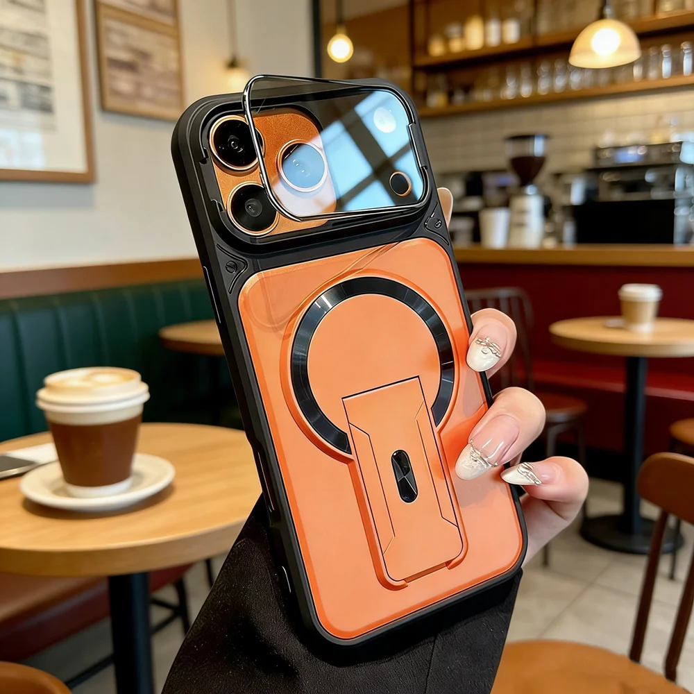 Enhanced Multi-Functional Invisible Dual Support Bracket Phone Case with Wireless Charging Cover