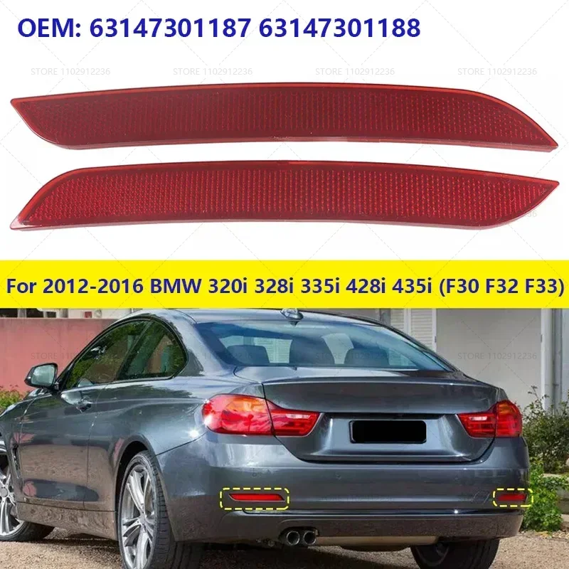 Rear Bumper Reflector Warn Light for 2012-BMW 320i 328i 335i 428i 435i Hybrid 3 (F30 F32 F33) car parts