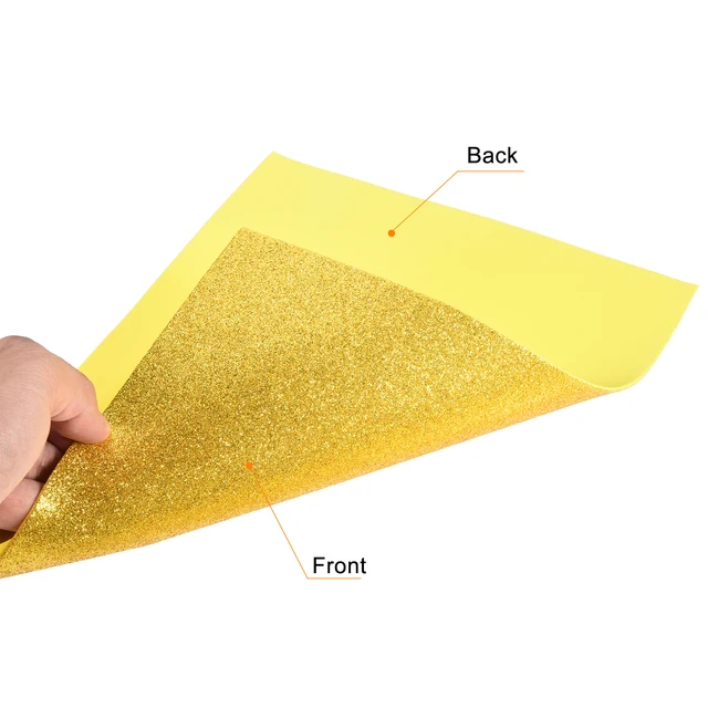 Uxcell 6pcs 2mm Thick Gold Powder Glitter EVA Foam Sheet Sponge Paper Foam Paper Kindergarten DIY Handmade Supplies Without Glue 5