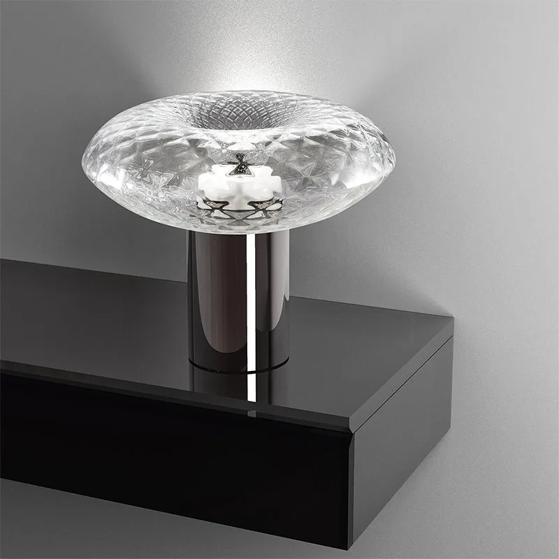 

Postmodern Light Luxury Glass Living Room Table Lamp Nordic Simple Household Bedside Lamp Bedroom Art Deco Table Lamp