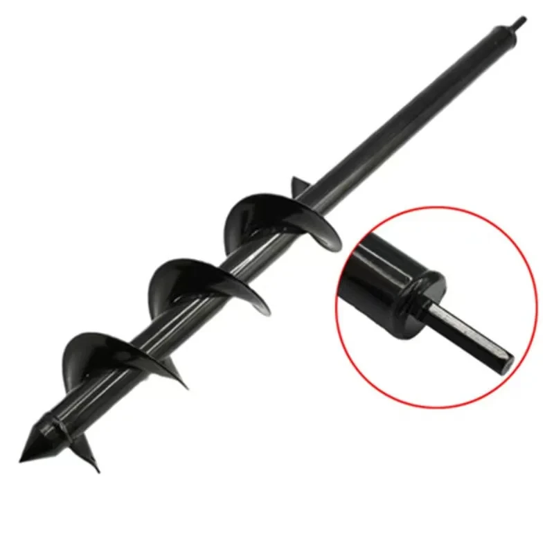 10x57cm Earth Auger Spiral Drill Bit Planter Drill Auger Yard Gardening Bedding Planting Hole Digger Replacement Garden Tools 4
