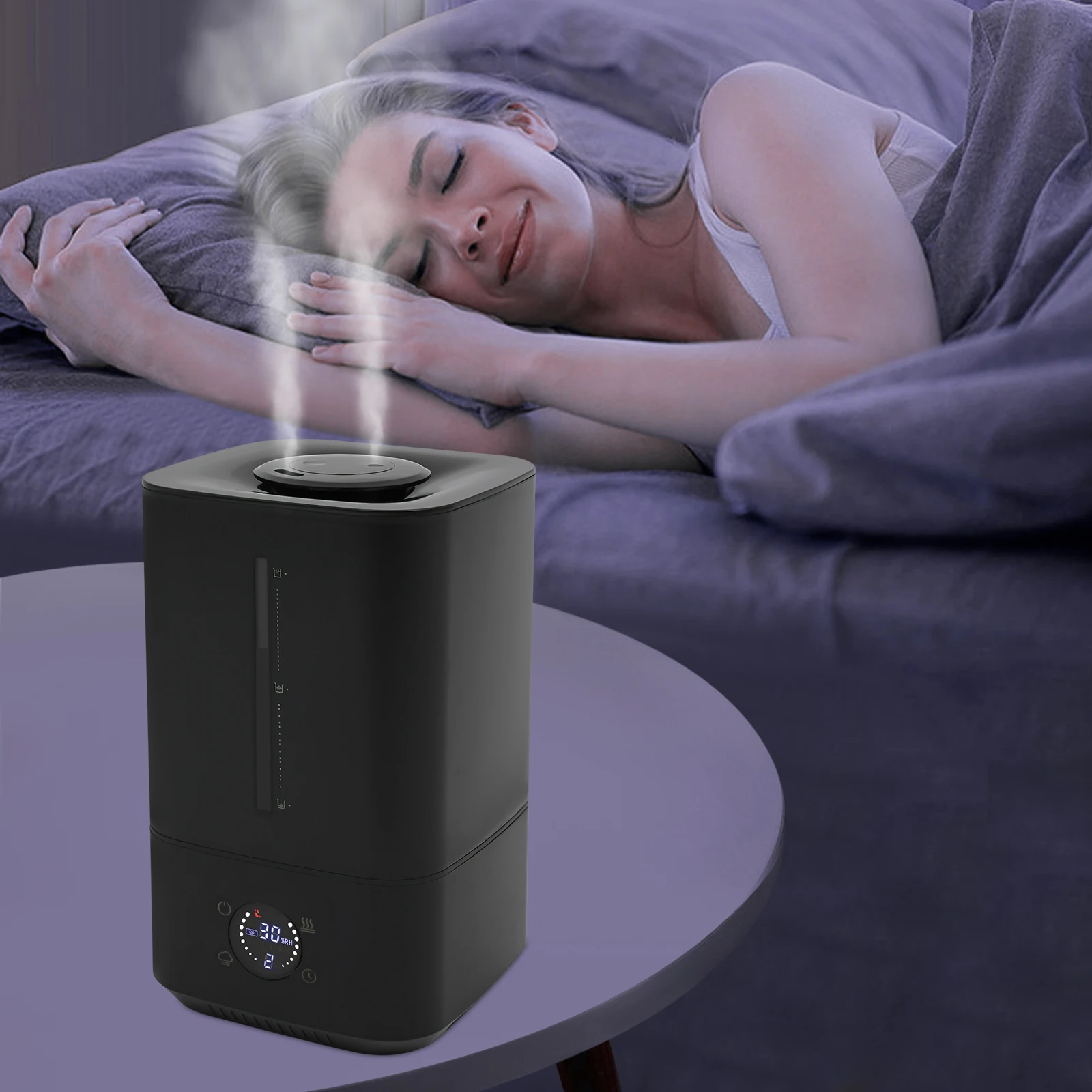 6L Cold & Warm Mist Humidifier, Large Water Tank, Ultrasonic Nano Mist, Touch Control, Silent Operation for Bedroom & Office