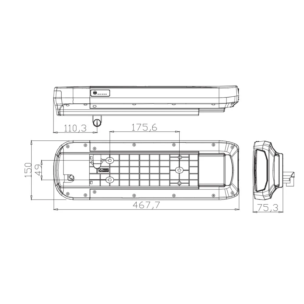 Phylion 24V 36V 48V Rear Rack Battery Box 10S6P 7S8P 13S4P Max 60pcs 18650 XH370-13J Wall-E with tail light electric bike battery case