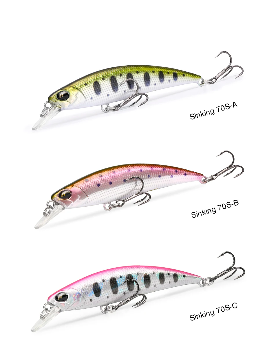 TSURINOYA Sinking Minnow Angelköder DW75 Jerkbait Wobbler 70S 70mm 8,9g Süßwasser-Bass-Forellen-Angelköder Hartköder – Detail 15