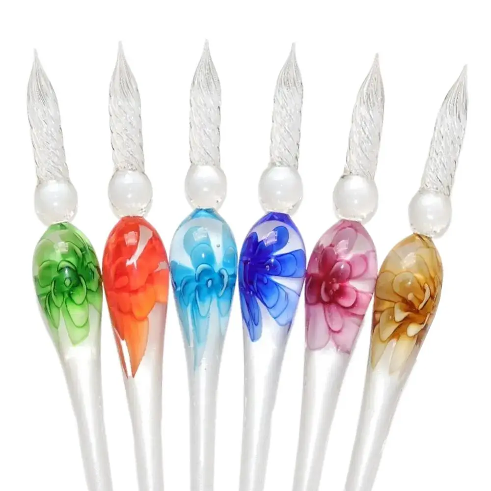 Vintage Floral Glass Dip Pen 2