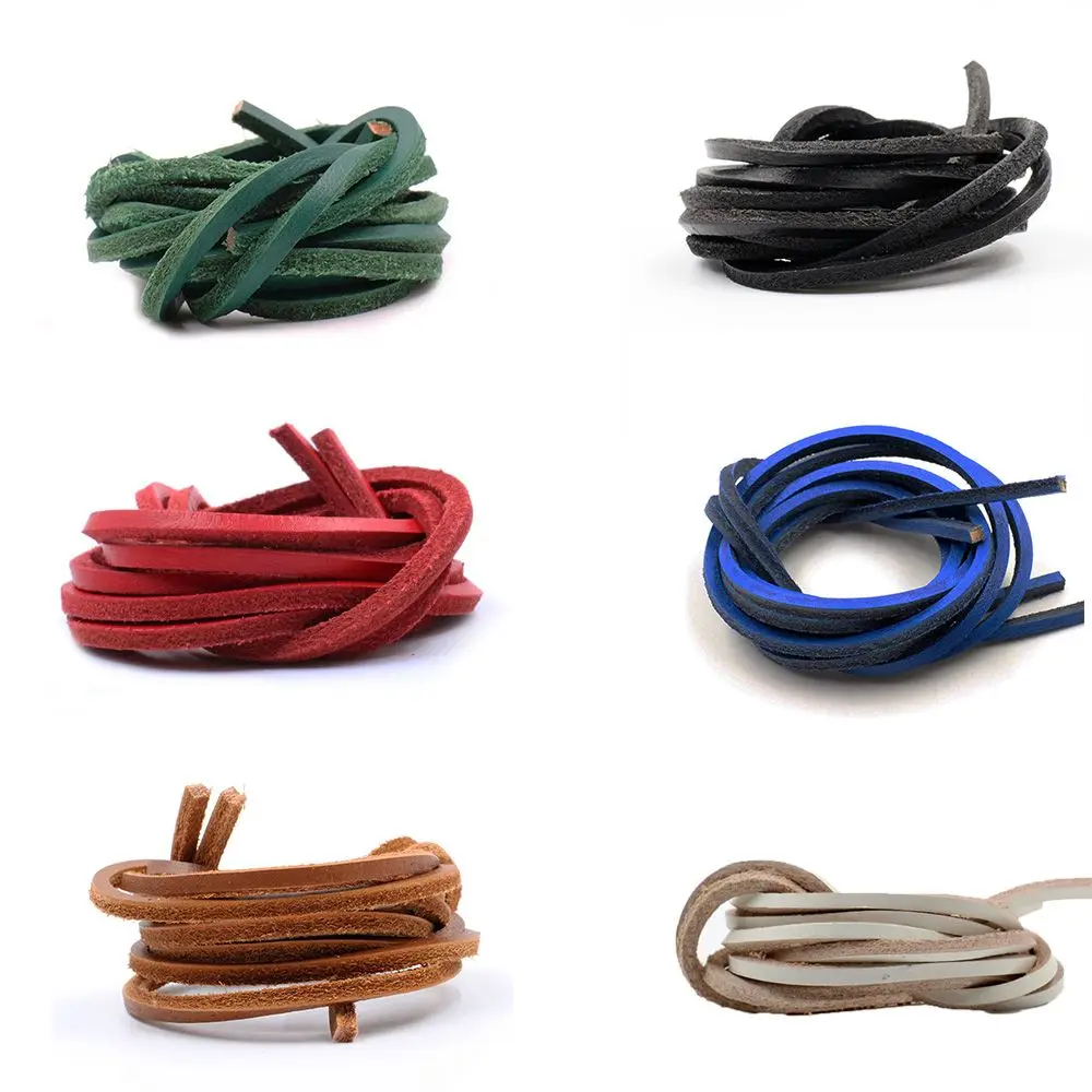 100cm Unisex Leather Boot Shoelaces - Premium Cowhide Shoe Accessories