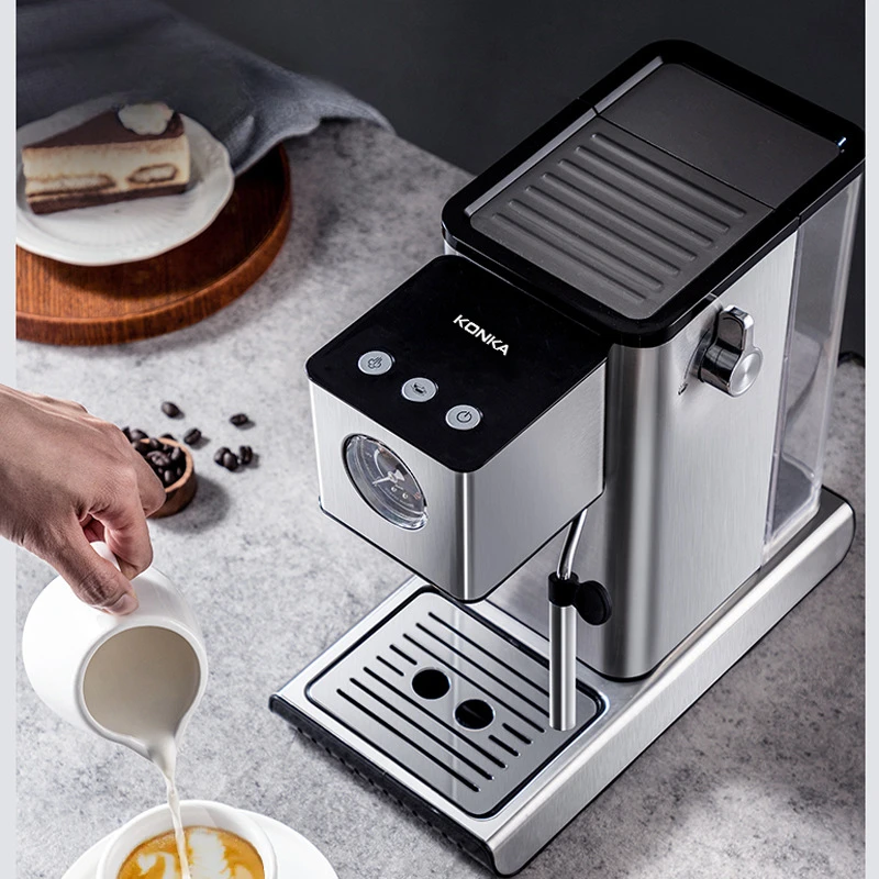 Home Pump Espresso Machine Semi-automatic Steam Milk Frother Simple Control Panel First Coffee Machine for Beginners
