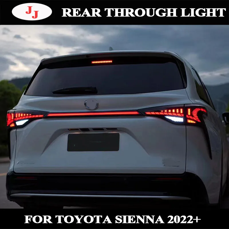 LED Through Tail Light  cross lamp For toyota Sienna 2022 + Rear through truck Taillights Signal Reversing Parking Lights