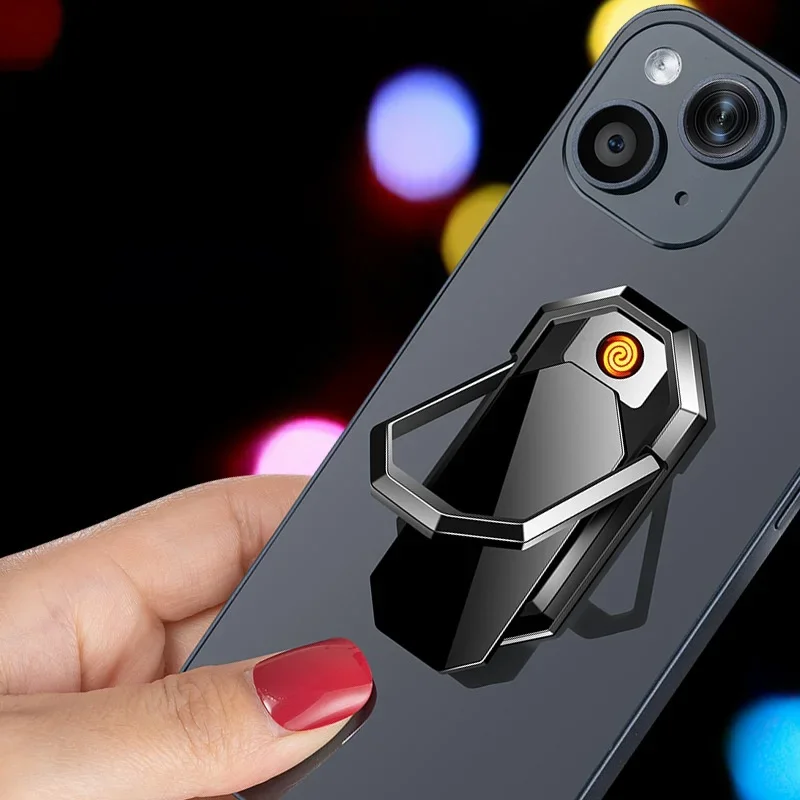 Strong Magnet Mobile Phone Holder Electric USB Charging Lighter Multifunctional Flameles Coil Tungsten Outdoor Windproof Lighter 2