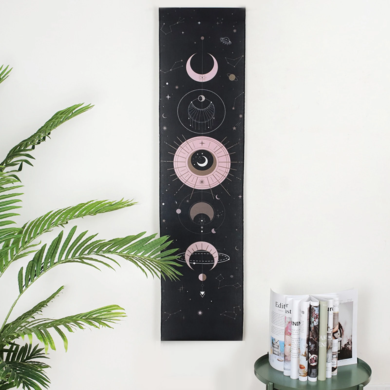 Moon Phase Tapestry Wall Hanging Tapestry Boho Art Tapestries Bright Printing Pattern hand-made lace hanging room decoration tapestry decorations