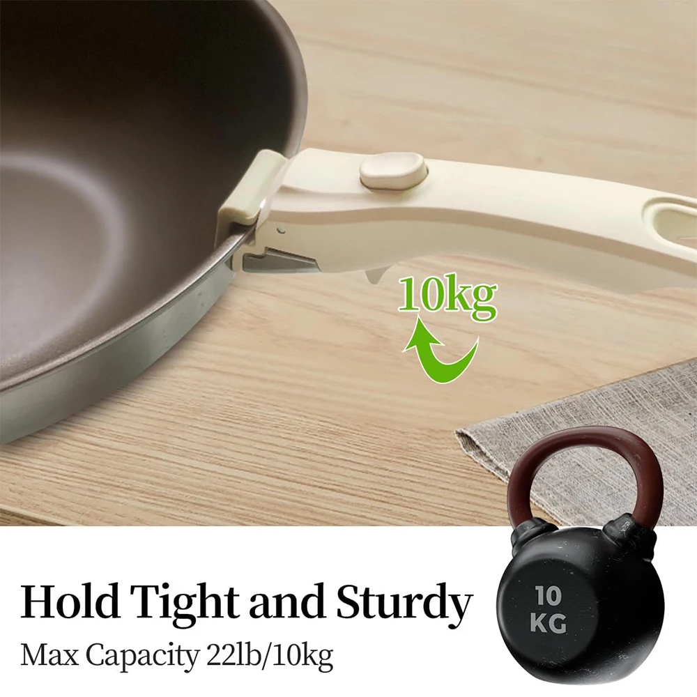 detachable pot handle DONNOR Removable Pan Handle Universal Pot Handle for Detachable Removable Cookware Replacement Pan Gripper Cookware Parts JT288