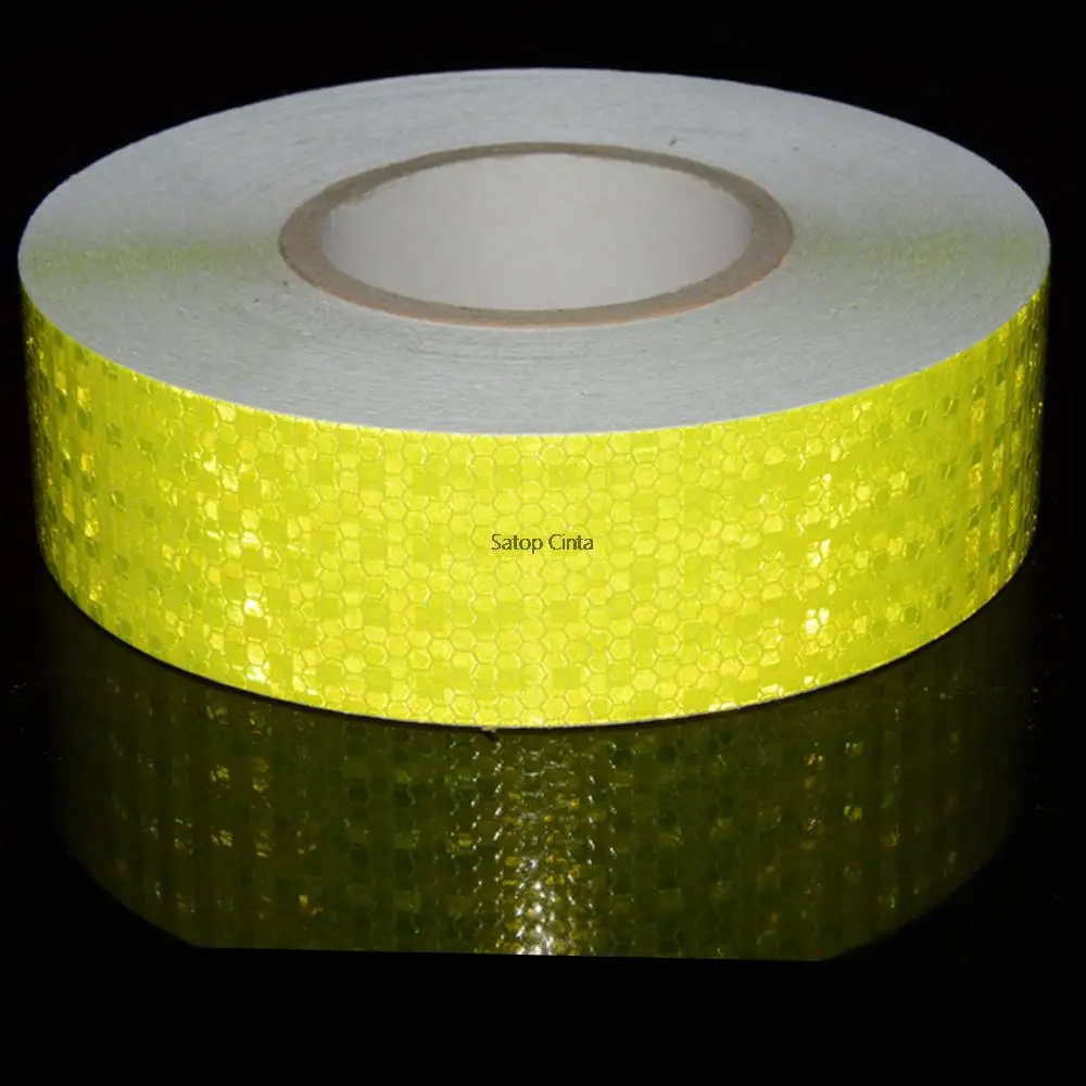 2Inch*164FT Waterproof Reflective Adhesive Tape High Visibility White Red Fluorescent Yellow Marking Hazard Caution Warning Film