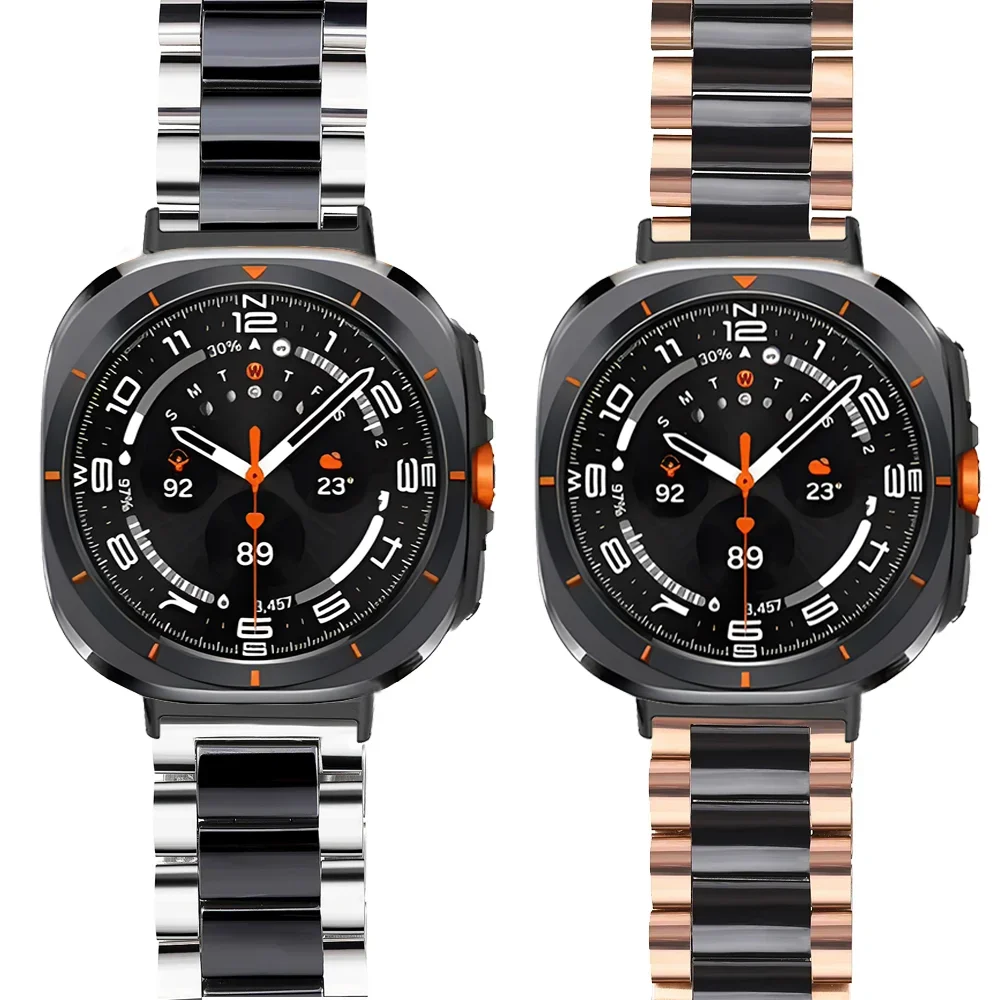 Premium Metal and Ceramic Watch Strap - High-End Wristband