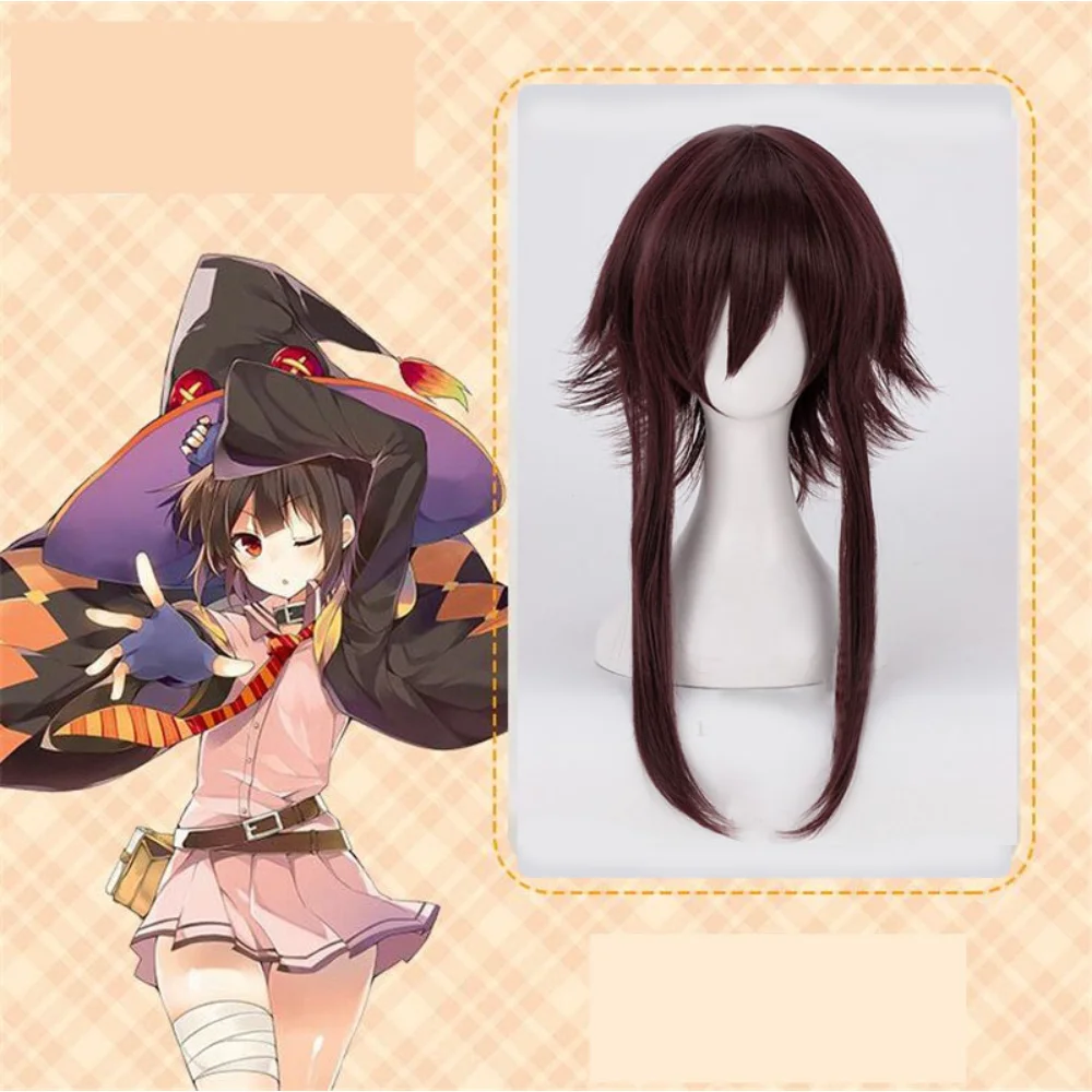 Megumin Peluca de Cosplay de Anime Konosuba, pelo sintético de color ...