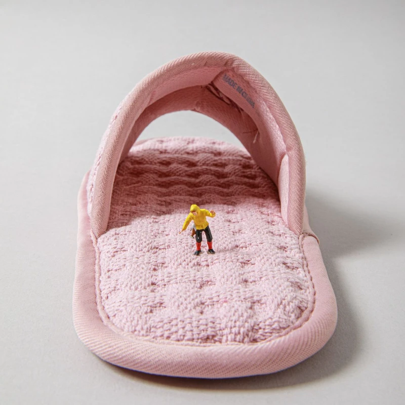Cotton Soft Sole Silent Slippers Exposed Toes Neutral Comfortable   Minimalist Slippers indoor zapatos mujer home cotton shoes — view 3