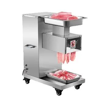 SucceBuy 500Kg/H Electric Meat Slicer 750W Commercial Meat Cutter 3mm Stainless Steel Blades Food Cutting Slicing Machine 1