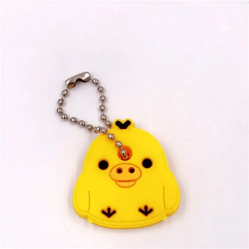 Fashion Cartoon Key Cover Cap Silicone Key Accessories Cute Holder Fashion Chain For Girl Women Trinket Gift 1PC