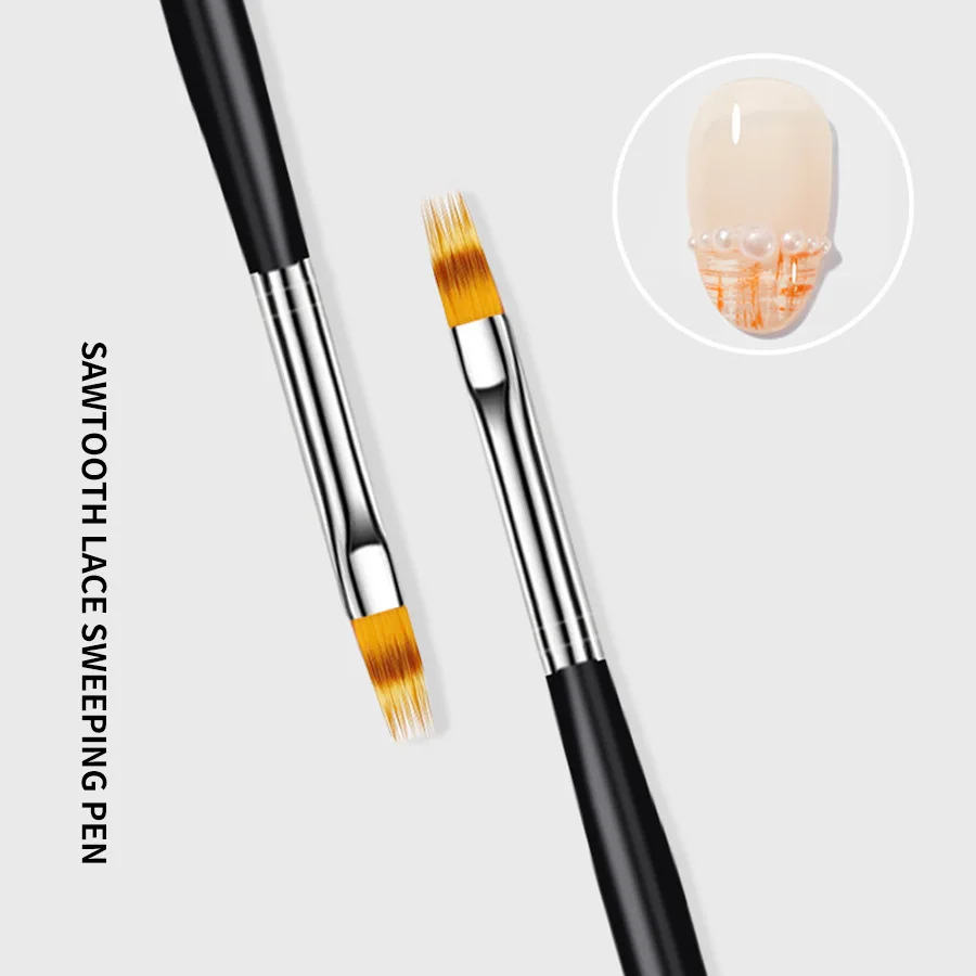 1Pc Professional Soft Gradient Nail Brush Silver Black Nail BrushDrawing Painting Nylon Hair Ombre Brush DIY Gradient UV Gel 2