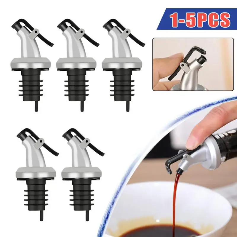 Liquor Pourers Wine Pourers Wine Accessories Wine Bottle Stoppers Liquor Dispenser 1-5pcs Oil Bottle Stopper Rubber Lock Plug Seal Leak-proof Food Grade Nozzle Sprayer