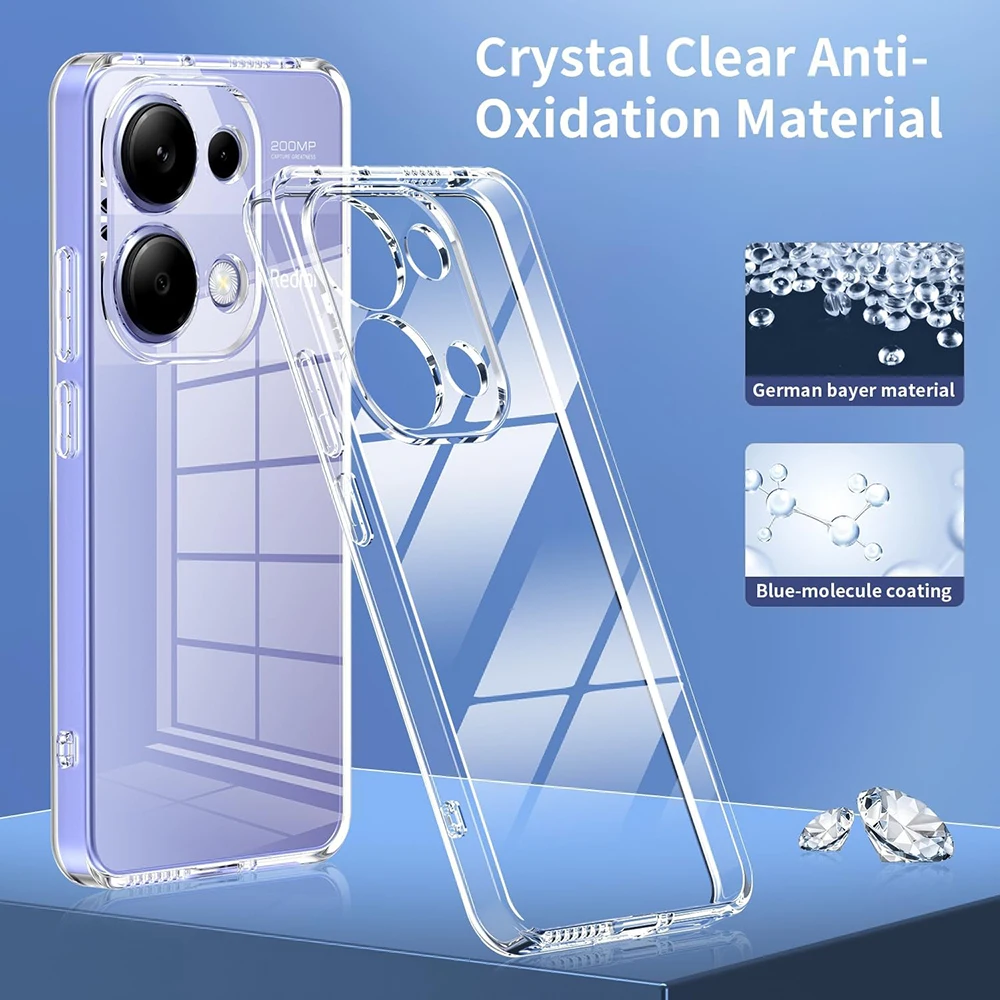 Ultra Thin Silicone Soft Case For Xiaomi Redmi Note 14 13 12 Pro Plus Pro+ 4G 5G Clear Back Cover Shockproof Shell Transparent phone case phone protector cover