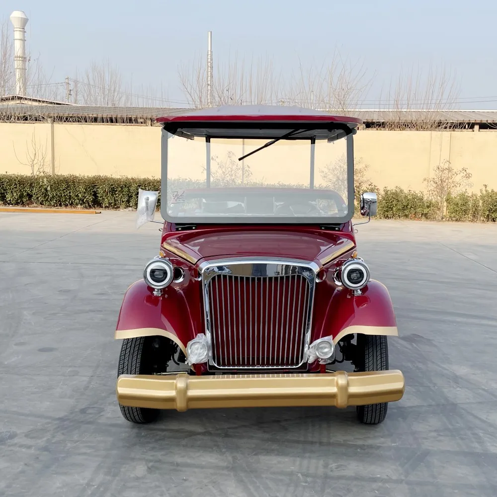

Color Customized Electric Tourist Sightseeing Bus 5 6 8 11 Seats Electric Vintage Car with Metal Frame