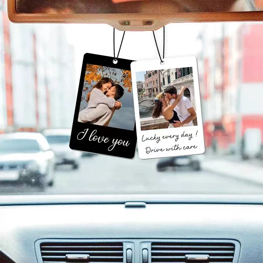 맞춤형 아크릴 자동차 펜던트, 단면 또는 양면 인쇄 사진 걸이 액세서리, 친구를 위한 맞춤형 선물