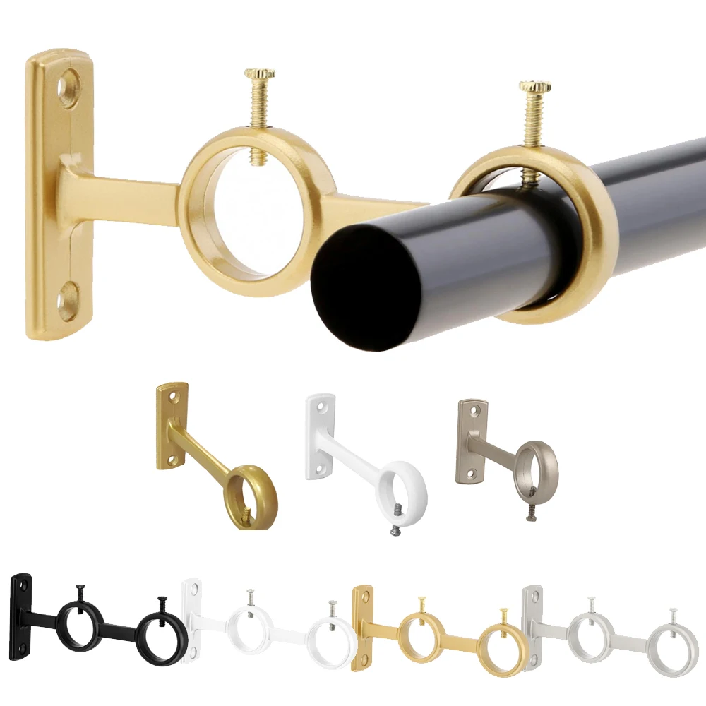 Liga de Alumínio Duplo Cortina Rod Holder Suportes de Parede para Sala e Quarto Hastes Ganchos