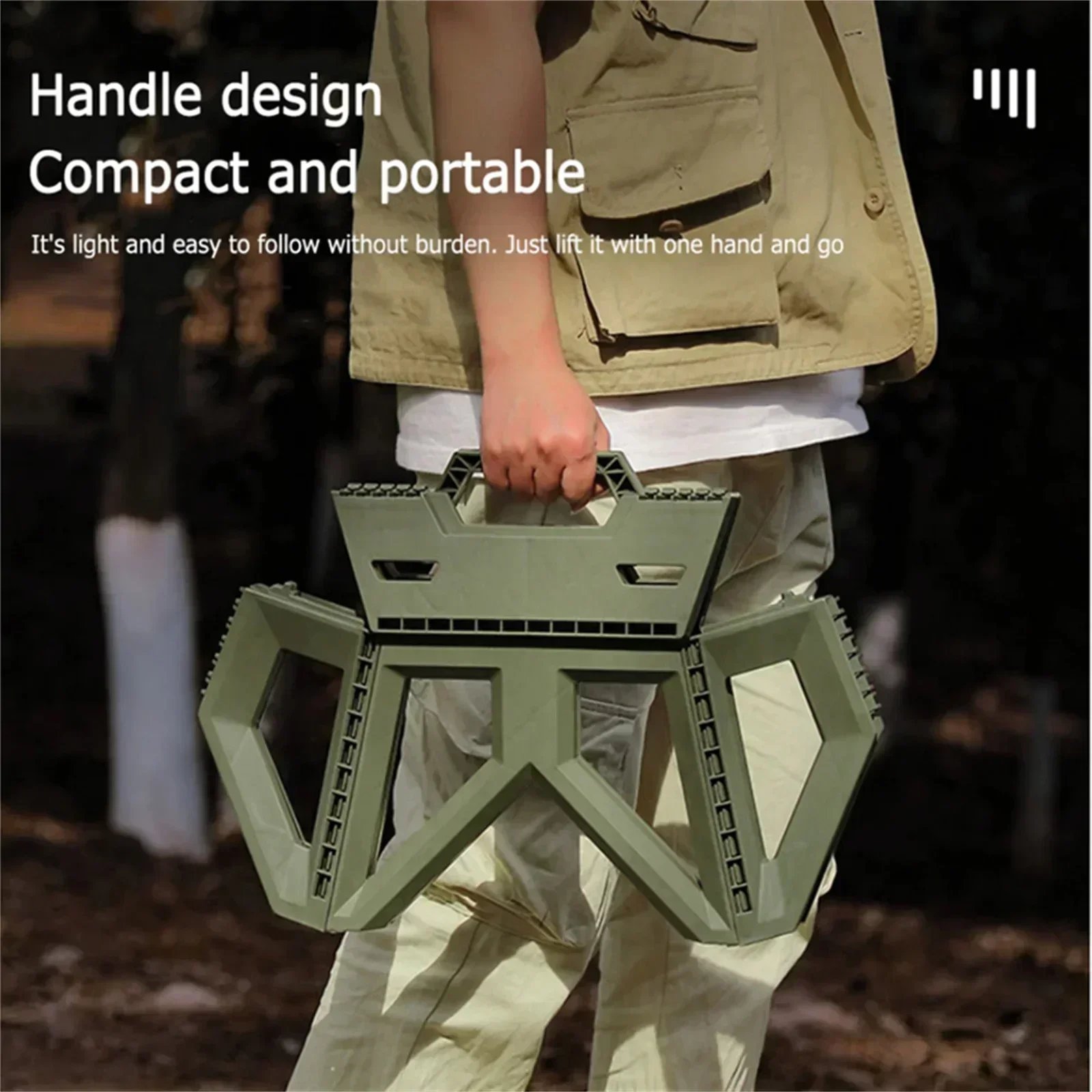 1pc Outdoor Folding Stool |Lightweight Portable Chair for Camping/Fishing, Compact Square Design,Suitable for Outdoor Activities