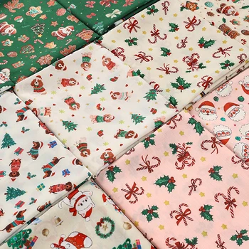 Tissu imprimé de noël de dessin animé de 0.5m/1m/5m, pour tissu décoratif de noël, nappes, rideaux, tissus de couture faits à la main 1