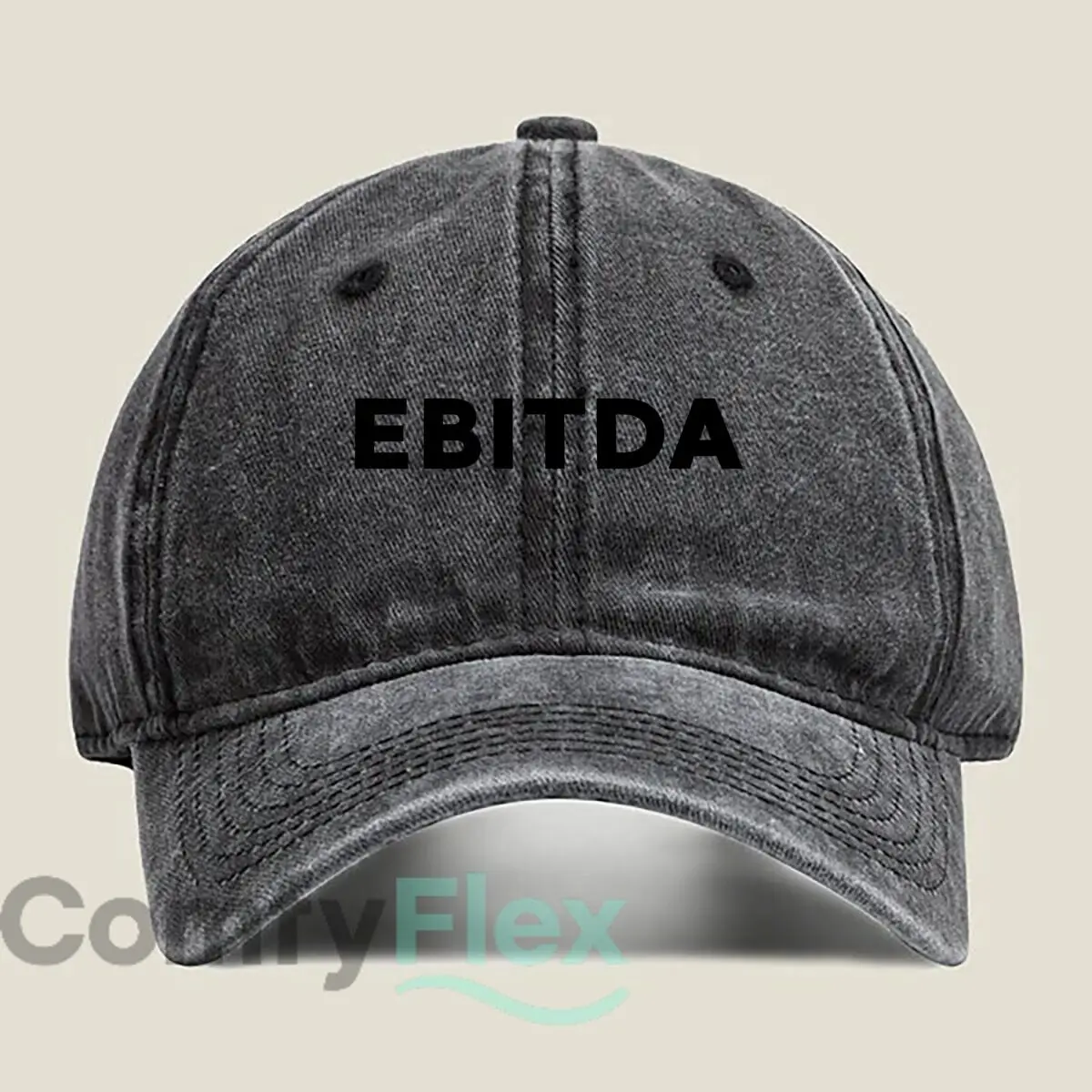 EBITDA Baseballkappe mit Finanztext für Herren und Damen, Distressed Washed Sun Cap, Outdoor-Trainingshut