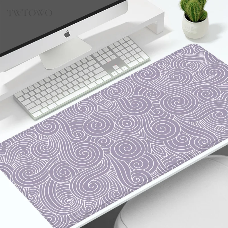 Mouse Pad Gamer Purple Japanese Waves Xl Computer Hd Custom Mousepad Xxl Tappeto Soft Office Tappetini Per Mouse In Gomma Naturale Per Laptop