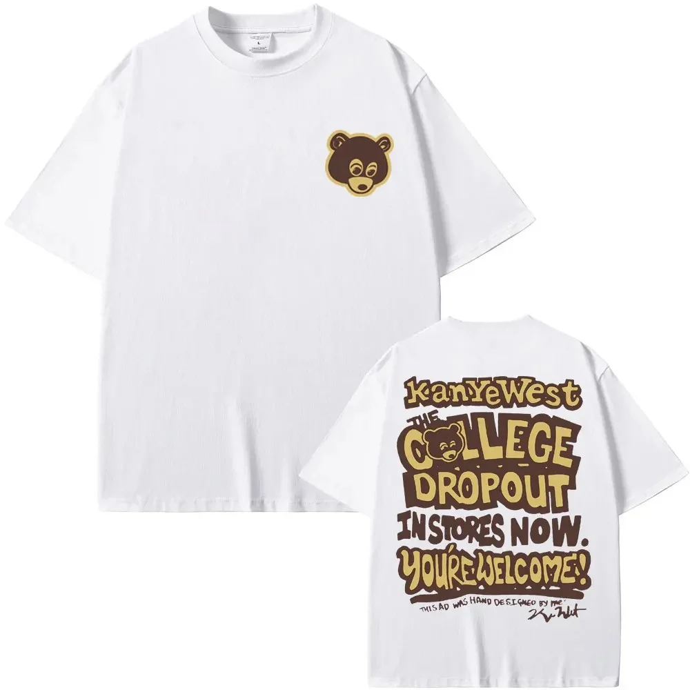 

y2k Best Famous Kanye West The College Dropout Graphics Tshirt Hip Hop Rap Vintage T-shirts couple style Casual T Shirt