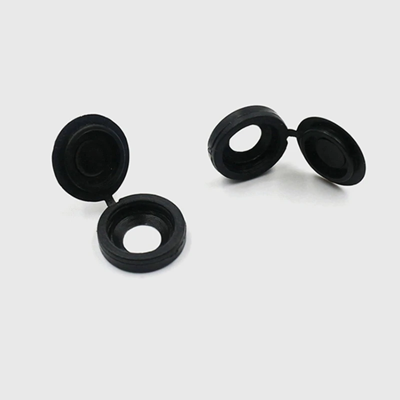 Screw Cap Cup Washer Hinged Cover Black ( Pack Of 100 )