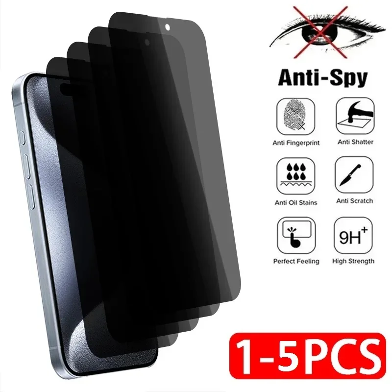 1-5Pcs Anti Spy Tempered Glass Protective Film for IPhone 11 12 Pro 6S 7 8 Plus SE XS Max XR X Privacy Screen Protector