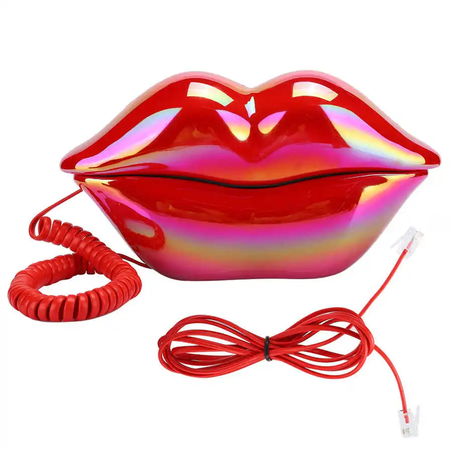 cordless phone Red Lips Landline Phone European Style Desktop Telephone for Home Office telephone portable | Компьютеры и офис