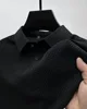Summer New Men's POLO Shirt Casual Breathable Comfortable Solid Color Button-Down Lapel High-Quality Short-Sleeved Tops 3