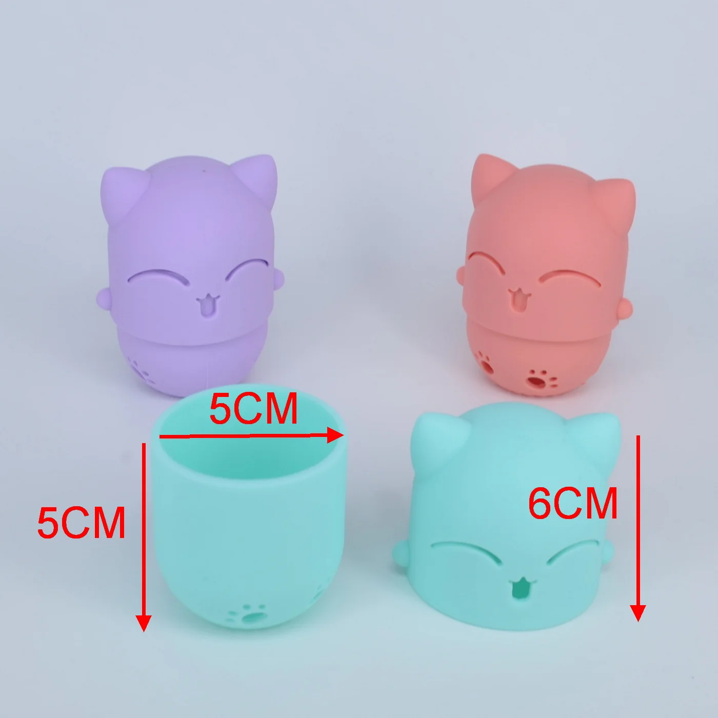 Puff Cleaning Drying Case Soft Silicone Sponge Puff Storage Box Cute Cat Powder Puff Holder Make Up Tool Portable Makeup Blender 2