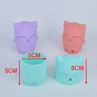 Puff Cleaning Drying Case Soft Silicone Sponge Puff Storage Box Cute Cat Powder Puff Holder Make Up Tool Portable Makeup Blender 2