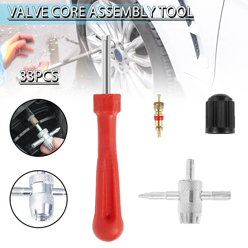 

Tire Valve Core Removal Tools Wrench Plastic Handle Iron Plated Wrench Core Tire Repair Hand Tool For Car Bike Bicycle Motorcycl