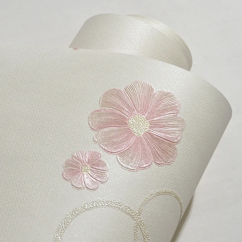 

Self-adhesive Wallpaper Home Decoration Wallpaper Furniture Tape Bedroom Living Room Wall Paper Stickers Pink 3d Floral