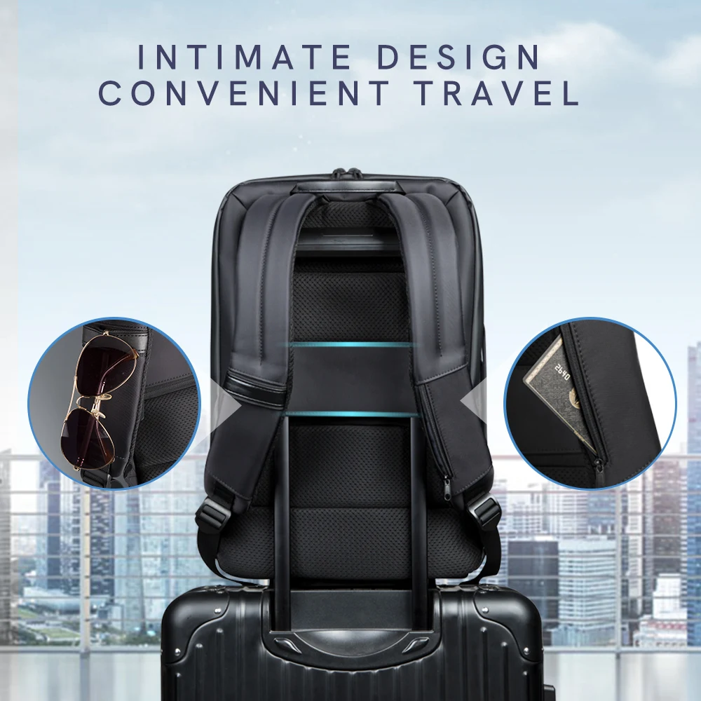 Kingsons Slim Laptop Backpack Men Business 15.6 inch Backpack Office Work Men Business Bags Unisex Black Ultralight laptop backpack business backpack