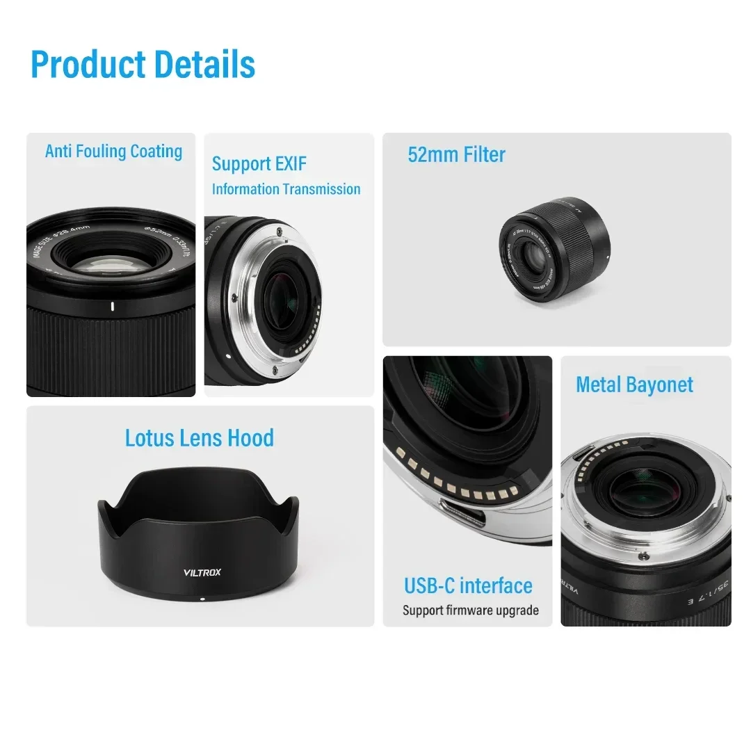 Viltrox 25/35/56mm F1.7 AF Air APS-C Auto Focus Camera Lens large aperture Portr