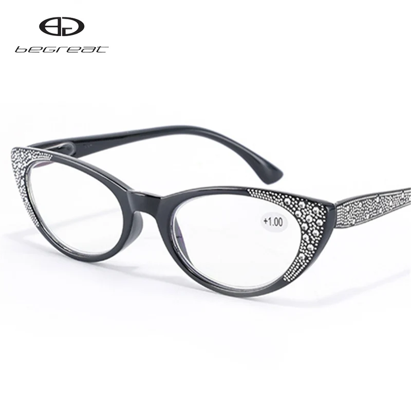 Begreat Diamond Cat Eye Leesbril Vrouwen Vintage Frame Multicolor