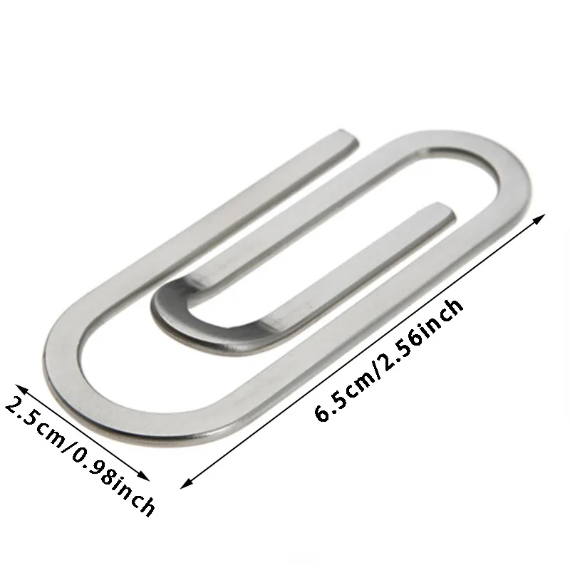 Geld Clips Creatief Roestvrij Staal Metalen Paperclip Houder Map Bankbiljet Hot Verkoop Clip Zilver 2024 Nieuw