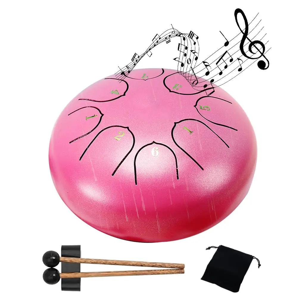 6inch 8 Tone Steel Tongue Drum Outdoor Rain Drum For Water Hand Drums With Storage Bag Music Education Yoga Meditation Gift V7n6 musical percussion instruments,tongue drum,rain drum instrument