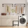 Industrial Pipe Clothes Racks 2 Pack, Black Pipe Wall Mounted Clothing Racks for Hanging Clothes 1