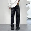 2024 Autumn American Street Printed Black Jeans Men's Loose Straight Fashion Hip-Hop Fashion Retro Y2K Pants 5