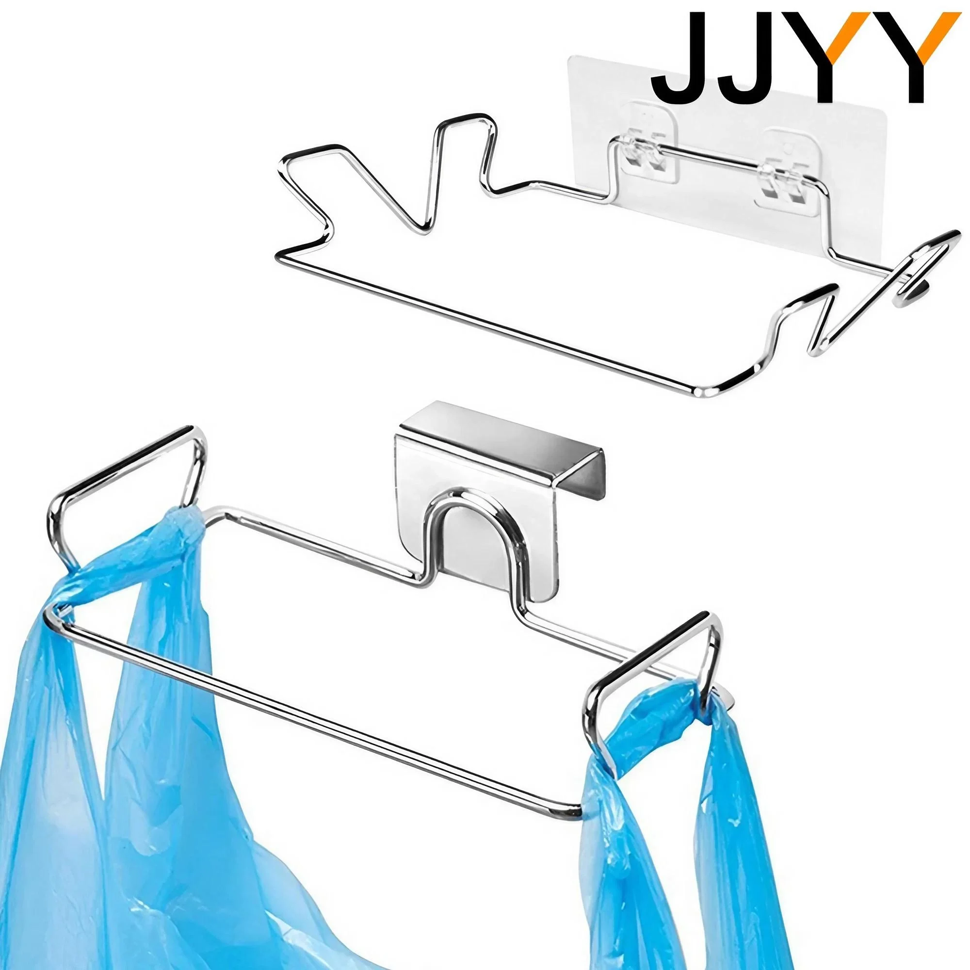 Trash Rack Holder Hanging Trash Bag Holder Stainless Stell Over Door For Cabinets Doors and Cupboards 2 Size