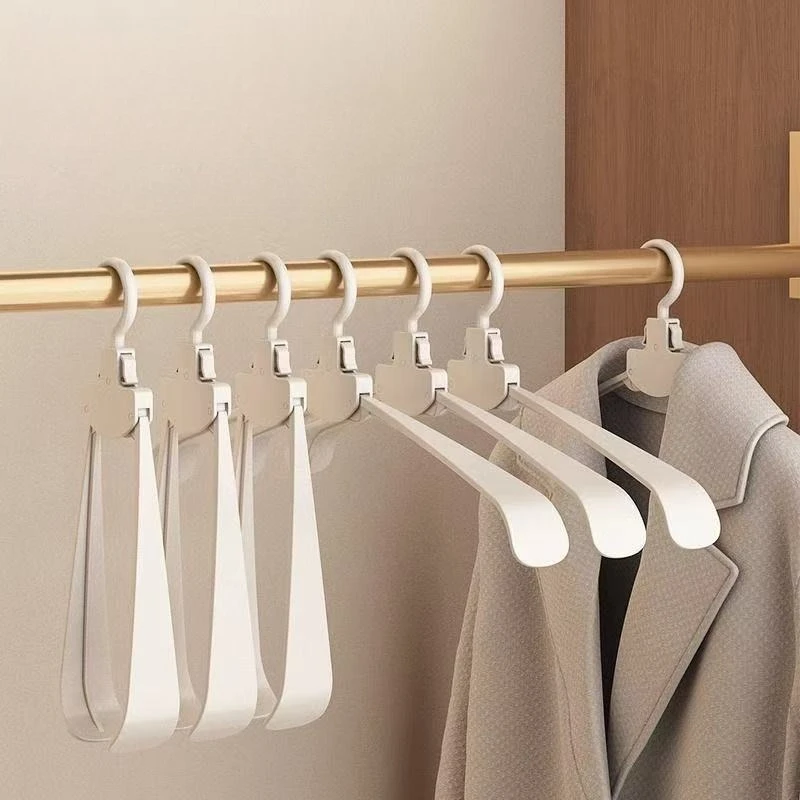 넓은 어깨의 무봉제 미끄럼 방지 접이식 옷걸이, 가정, 기숙사, 여행 및 출장용 휴대용 보관 옷걸이