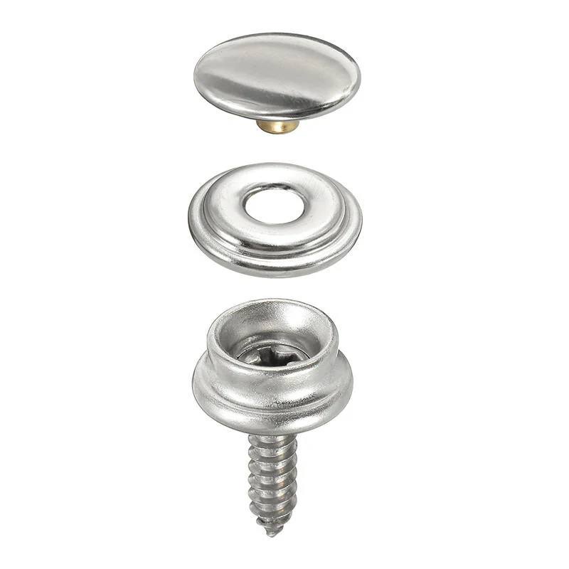 Snap Fastener Kit 30pcs Canvas Cap Screw Stainless For Tent Boat Marine Leather Jackets Handbags Boat Cover Button Fastener
